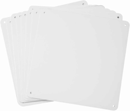 Blank Aluminum Safety Sign, 10.25 Inch H x 10.25 Inch W x 0.035 Inch D, Pack of 10