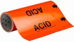 ACID Pipe Marker, 30 ft H x 12 in W, Fits Pipes 2.5 in to 6 in Dia.