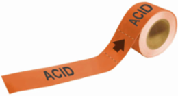 ACID Pipe Marker, 1 in H x 8 in W, Fits Pipes 1.5 in to 2 in Diameter, Roll of 25