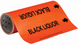 Black Liquor Pipe Marker 30 ft H x 12 in W for Pipes 2.5 in to 6 in Dia.