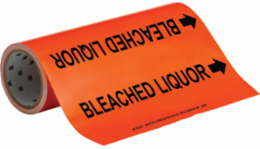 Bleached Liquor Pipe Marker, 30 ft H x 12 in W, Fits Pipes 2.5 in to 6 in Dia.