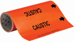 CAUSTIC Pipe Marker 30 ft H x 12 in W, Fits Pipes 2.5 in to 6 in Dia.