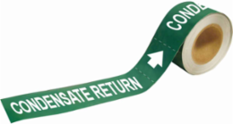 Condensate Return Pipe Marker, 1" H x 8" W, Roll of 25 Each, Fits Pipes 1.5" Dia. Thru 2" Dia.