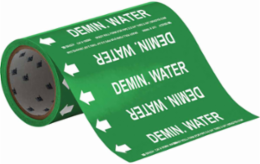 Demin Water Pipe Marker, 30' H x 8" W, Roll of 30', Fits Pipes 2" Dia. or Smaller
