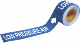LOW PRESSURE AIR Pipe Marker, 2" H x 12" W, Roll of 25 Each, Fits Pipes 2.5" Dia. Thru 6" Dia.