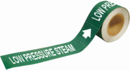 Low Pressure Steam Pipe Marker, 1" H x 8" W, Roll of 25 Each, Fits Pipes 1.5" Dia. Thru 2" Dia.