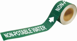 Non-Potable Water Pipe Marker, 1" H x 8" W, Roll of 25 Each, Fits Pipes 1.5" Dia. Thru 2" Dia.