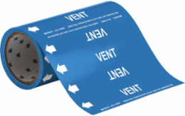 VENT Pipe Marker, 30' H x 8" W, Roll of 30', Fits Pipes 2" Dia. or Smaller