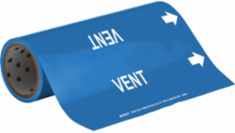 VENT Pipe Marker, 30' H x 12" W, Roll of 30', Fits Pipes, 2.5" Dia. Thru 6" Dia.