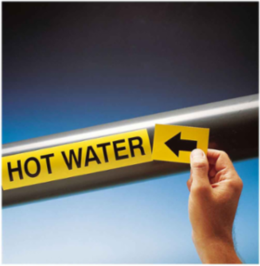 VENT Pipe Marker, 2" H x 12" W, Roll of 25 Each, Fits Pipes 2.5" Dia. Thru 6" Dia.