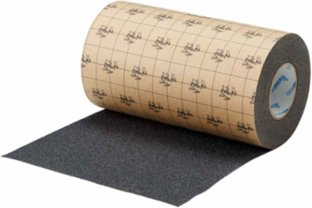 NFSI Certified Heavy Duty Anti-Skid Tape Roll - Silicon Carbide Grit, Solid Color, Black, 12" x 60'