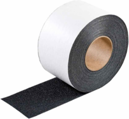 NFSI Certified Heavy Duty Anti-Skid Tape Roll - Silicon Carbide Grit, Solid Color, Black, 6" x 60'