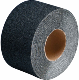 NFSI Certified Heavy Duty Anti-Skid Tape Roll - Silicon Carbide Grit, Solid Color, Black, 4" x 60'