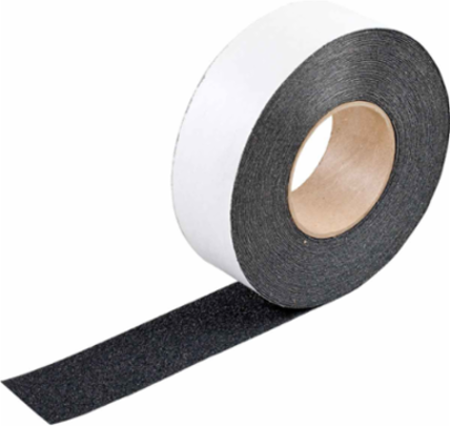NFSI Certified Heavy Duty Anti-Skid Tape Roll - Silicon Carbide Grit, Solid Color, Black, 2" x 60'