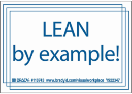 LEAN BY EXAMPLE! Labels, 3.5" H x 5" W x 0.006" D, Blue on White