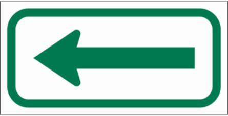 Left Arrow Sign, 6" H x 12" W x 0.090" D, Aluminum