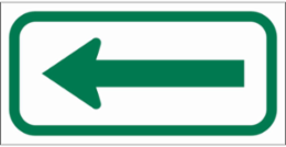 Left Arrow Sign, 6" H x 12" W x 0.090" D, Aluminum
