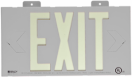 BradyGlo Exit Sign, 8.25 Inch H x 15.25 Inch W, Glow in the Dark, Photoluminescent