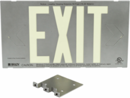 BradyGlo Exit Sign 8.25 Inch H x 15.25 Inch W, Glow on Silver, Double-Sided