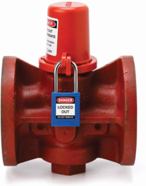 Plug Valve Lockouts 3 in H x 3.21 in Dia, Red Polypropylene