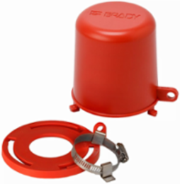 Plug Valve Lockouts 4 in H x 4.71 in Dia, Red Polypropylene