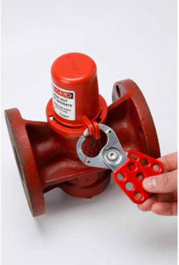 Plug Valve Lockouts 4 in H x 4.71 in Dia, Red Polypropylene