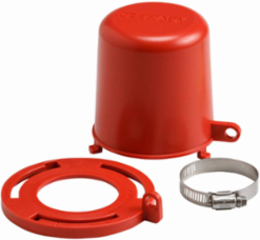 Plug Valve Lockouts 4 in H x 4.71 in Dia, Red Polypropylene