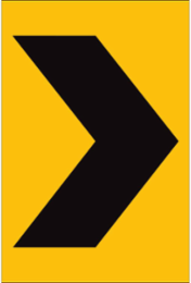 Right Chevron Picto Sign, 18" H x 12" W x 0.090" D, Aluminum