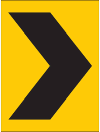 Right Chevron Picto Sign, 24" H x 18" W x 0.090" D, Aluminum