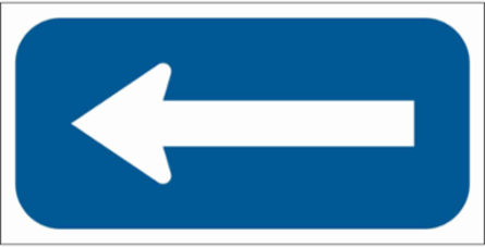 Left Arrow Sign, 6" H x 12" W x 0.090" D