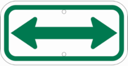 Green On White Double Arrow Sign, 6" H x 12" W x 0.090" D, Green on White