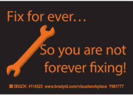 Funny Sign, 3.5" H x 5" Wx 0.006" D, Orange on Black