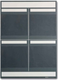 Gray 4-Panel Lean Communication Board, 34.25" H x 25" W, White on Gray, Polystyrene