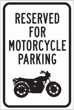 Reserved Motorcycle Parking Sign, 18" H x 12" W x 0.090" D, Aluminum