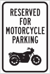 Reserved Motorcycle Parking Sign, 18" H x 12" W x 0.090" D, Aluminum