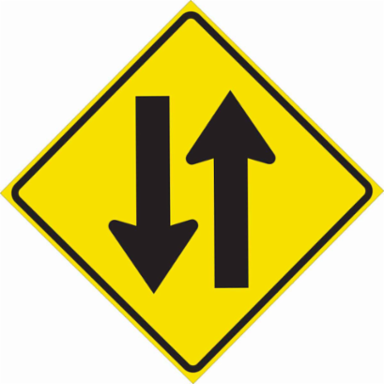 2-Way Traffic Picto Sign, 24 Inch H x 24 Inch W, Reflective Aluminum
