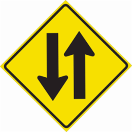 2-Way Traffic Picto Sign, 24 Inch H x 24 Inch W, Reflective Aluminum