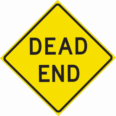 Dead End Sign, 24" H x 24" W x 0.090" D, Aluminum