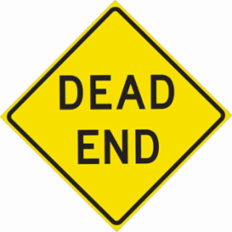 Dead End Sign, 24" H x 24" W x 0.090" D, Aluminum