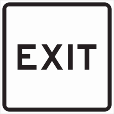 EXIT Sign, 18 " H x 18 " W x 0.090 " D, Black on White