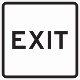 EXIT Sign, 18 " H x 18 " W x 0.090 " D, Black on White