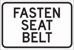 Fasten Seat Belt Sign, 12" H x 18" W x 0.090" D, Aluminum