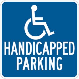 Handicapped Parking Sign, 18" H x 18" W x 0.090" D, Aluminum