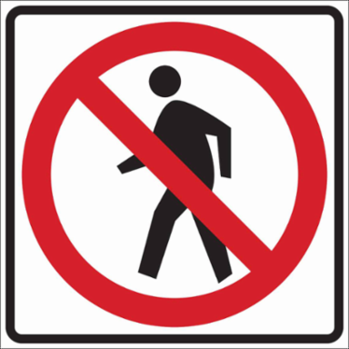Do Not Cross Picto Sign, 24" H x 24" W x 0.090" D, Aluminum