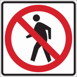 Do Not Cross Picto Sign, 24" H x 24" W x 0.090" D, Aluminum