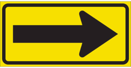 Right Arrow Sign, 12" H x 24" W x 0.090" D, Aluminum