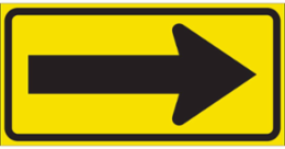 Right Arrow Sign, 12" H x 24" W x 0.090" D, Aluminum