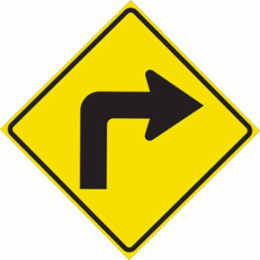 Right Turn Arrow Sign, 24" H x 24" W x 0.090" D, Aluminum