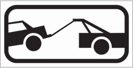 Vehicle Being Towed Picto Sign, 6" H x 12" W x 0.090" D, Aluminum