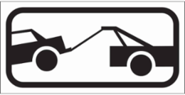 Vehicle Being Towed Picto Sign, 6" H x 12" W x 0.090" D, Aluminum